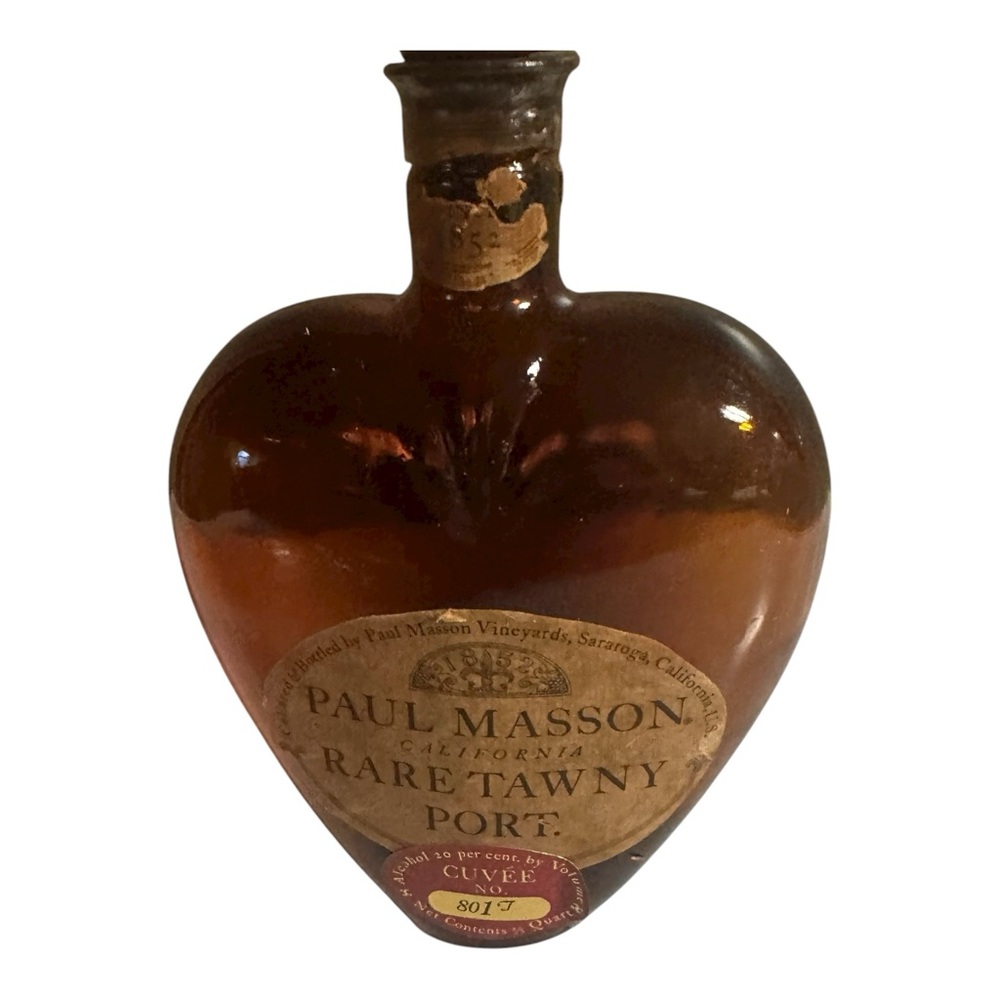 Paul Masson Rare Tawny Port Empty Heart-Shaped Bottle